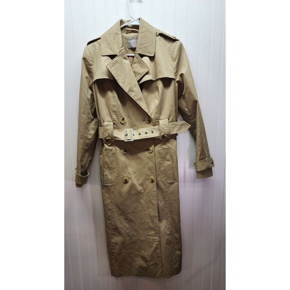 ASOS Beige Trench Coat With Belted Waist & Double-Breasted Button Closure - Picture 1 of 13